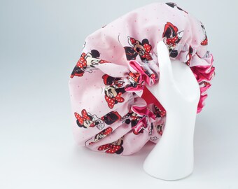 DISNEY MINNIE MOUSE Hair Bonnet -> Luxuries Satin Hair Bonnet In Size Newborn upto a 5X Lerge.