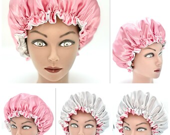 Rose Gold/Silver Lining Reversible Satin Hair Bonnet