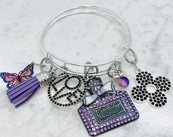 Purple/Black Stainless Steel Boogie Bling Bangles.