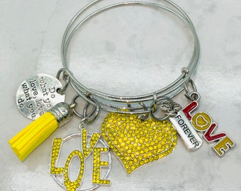 Yellow Stainless Steel Boogie Bling Bangles.