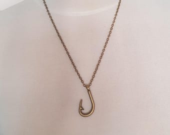 Unisex Fish Hook Chain Casual Necklace