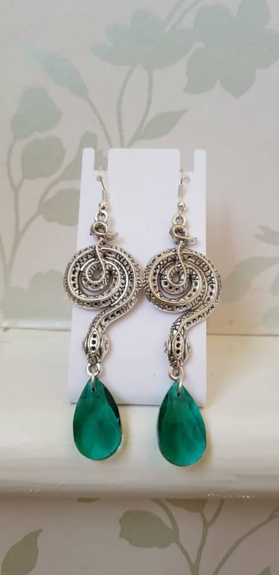 Poison & Blood Snake Drop Earrings in two colours