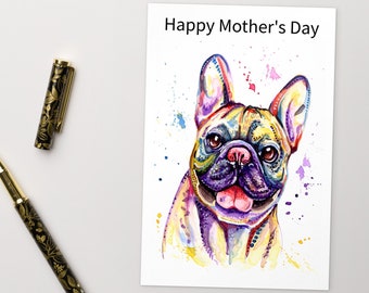 French Bulldog Mother's Day Card, Custom Text