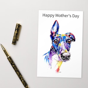 Tarjeta del Día de la Madre Greyhound Whippet Lurcher Regalo italiano para perros - TEXTO PERSONALIZADO