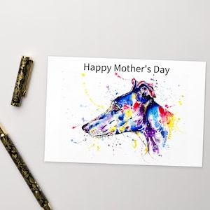 Biglietto della mamma Greyhound Whippet Lurcher Italian Dog Gift - TESTO PERSONALIZZATO