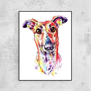 Greyhound Whippet Lurcher Kunst Prints, Geschenken