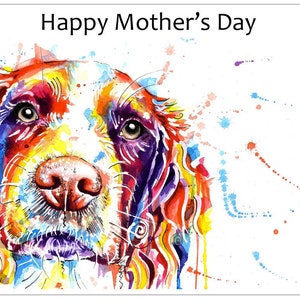 Mother's Day Card Welsh Springer Spaniel Greeting Card Dog Gifts - CUSTOM TEXT