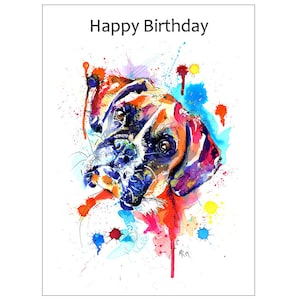 Boxer Dog Verjaardagskaart Cadeau - AANGEPASTE TEKST