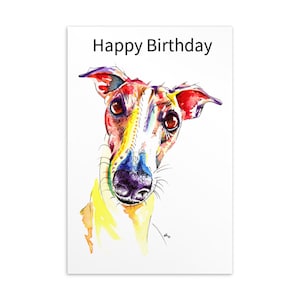 Carte d’anniversaire Greyhound Whippet Lurcher Italian Dog Gift - TEXTE PERSONNALISÉ