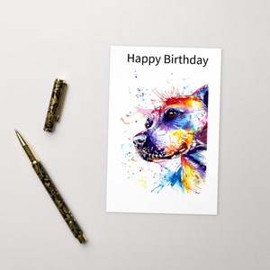 Verjaardagskaart Staffordshire Bull Terrier Staffy Staffie - Aangepaste tekst