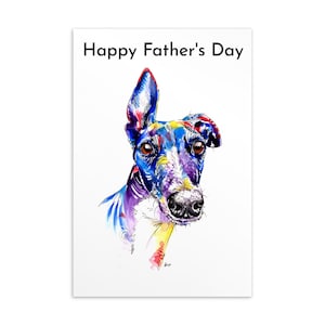 Carte de fête des pères Greyhound Whippet Lurcher, cadeau pour chien italien - TEXTE PERSONNALISÉ