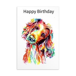Verjaardagskaart Springer Spaniel Cocker Spaniel Wenskaart Hond Geschenken - AANGEPASTE TEKST