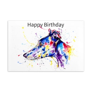 Birthday Card Greyhound Whippet Lurcher Italian Dog Gift - CUSTOM TEXT