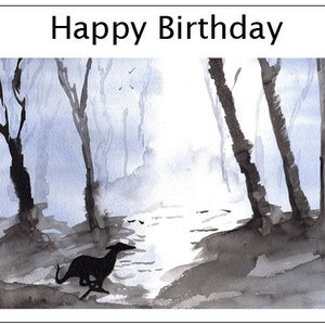 Verjaardagskaart Greyhound Whippet Lurcher Italiaanse hond Cadeau - AANGEPASTE TEKST