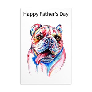 British Bulldog Fathers Day Card, English Bulldog Gifts