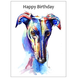 Carte d’anniversaire Greyhound Whippet Lurcher Italian Dog Gift - TEXTE PERSONNALISÉ