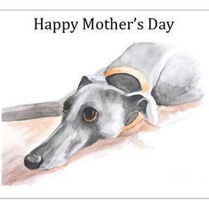 Carte de la fête des Mères Greyhound Whippet Lurcher cadeau de chien italien - CUSTOM TEXT