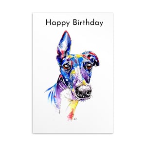Carte d’anniversaire Greyhound Whippet Lurcher Italian Dog Gift - TEXTE PERSONNALISÉ