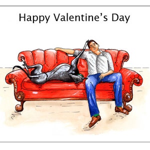Valentinstag Karte Greyhound Whippet Lurcher italienischen Hund Geschenk - CUSTOM TEXT