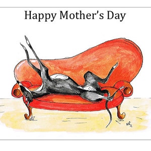 Tarjeta del día de la madre Galgo Whippet Lurcher regalo de perro italiano - TEXTO PERSONALIZADO