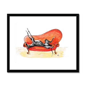 Greyhound Whippet Lurcher Framed & Mounted Print  Poster, Artwork. Print of Colourful Watercolor, Gifts Wall Decor