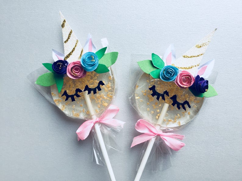 Unicorn Party Lollipop Set of 10 Sweet Sparkling Favors Cute Etsy