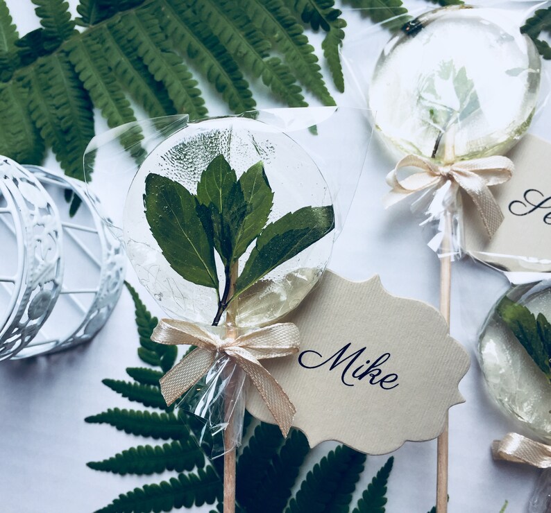 25 personalisierte grüne Hochzeit Mint Lutscher auf Holzstab Etsy