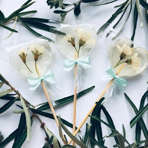 10 naturale Cherry Blossom lecca-lecca alla menta cuore di nozze bianco favorisce bellissimi regali unici luminosi per gli ospiti vero e proprio lecca-fiori commestibili dolce