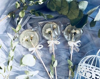 10 white wedding momentos, unique baptism favors, natural, dried cherry blossoms, lace wedding favors, unique ivory gifts, light gifts for