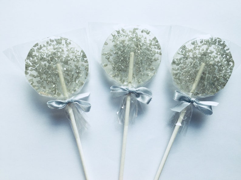 Silver Glitter Hard Candy Lollipops 3 SET of Sweet Edible Etsy UK