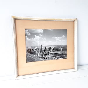 Vintage industrial black and white photo framed • old industrial factory photo • industrial interior • industrial wall decoration