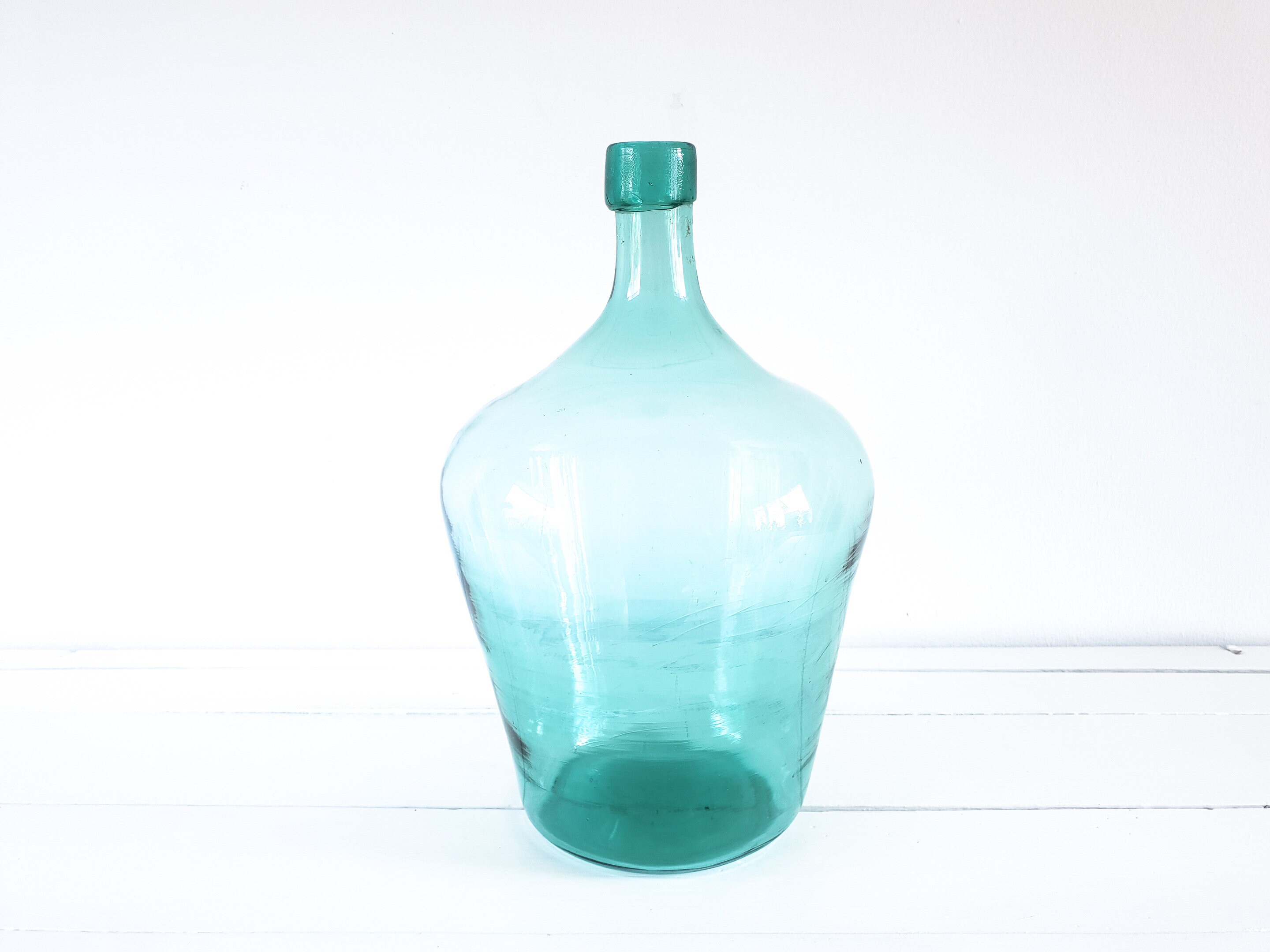Vintage Green French Bottle French Wine Yeast Bottle Old Bluish