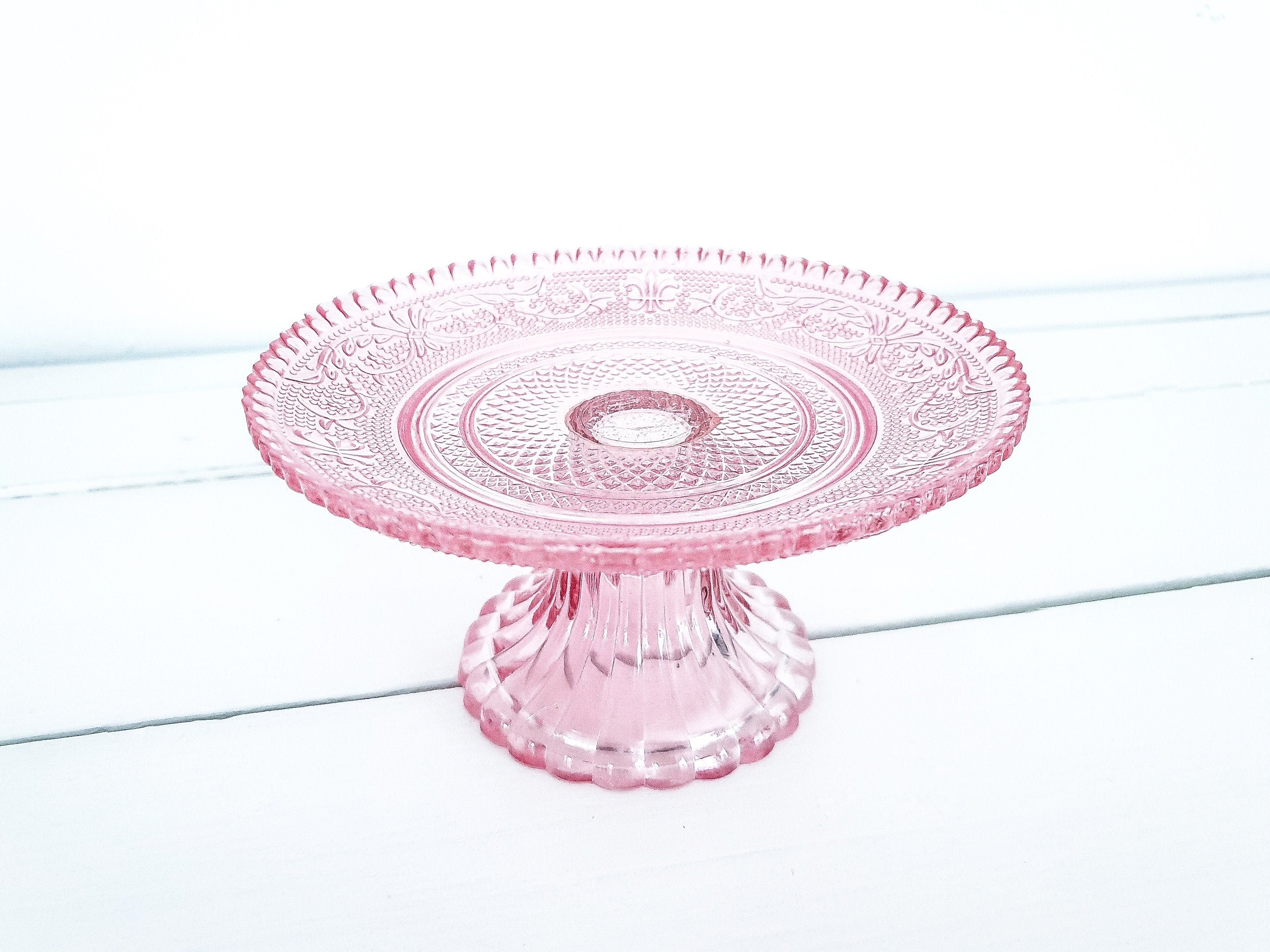 Vintage Pink Glassware Bonbon Dish Glass Chocolate Tray High Tea