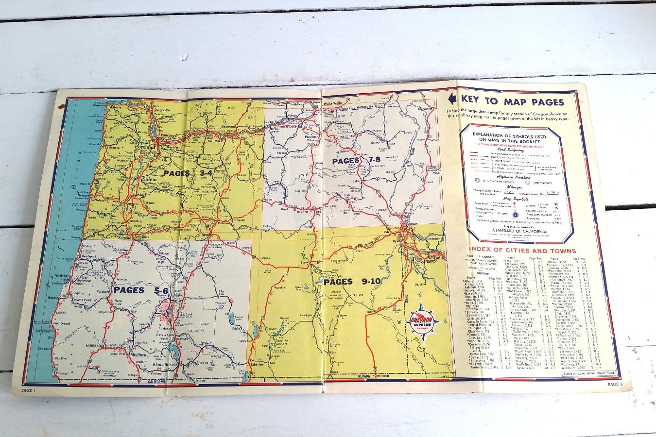 Vintage road map 'Oregon' * vintage folding road map * old ... Vintage road map 'Oregon' * vintage folding road map * old ...