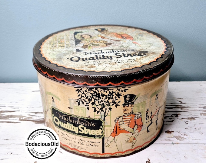 Large Vintage Quality Street Tin | Decorative Collectible Chocolate & Toffee Container