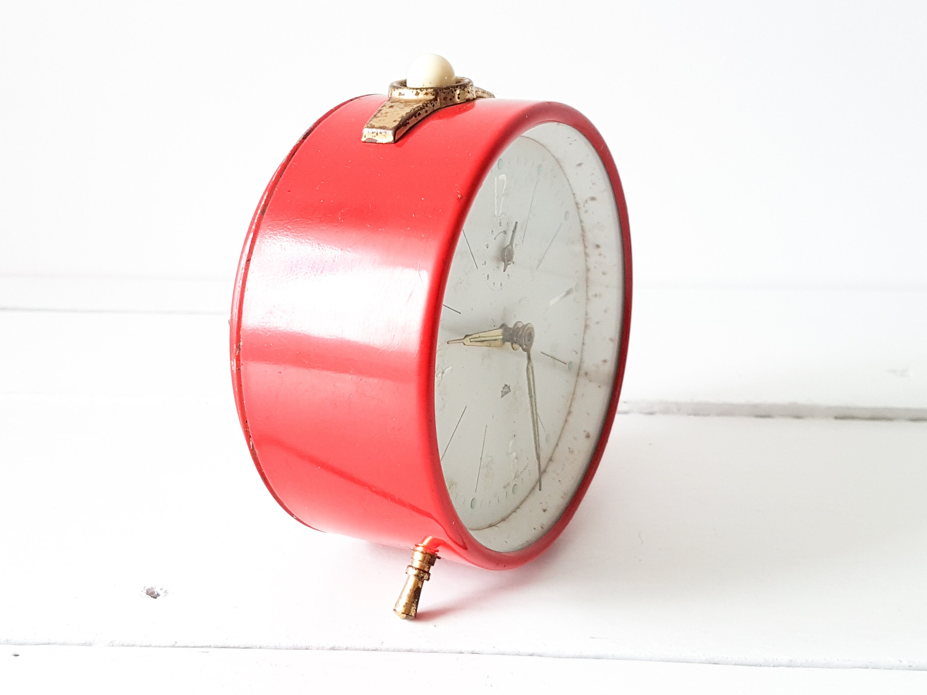 Vintage alarm clock red Lumen * old clocks * collectible alarm clock ...