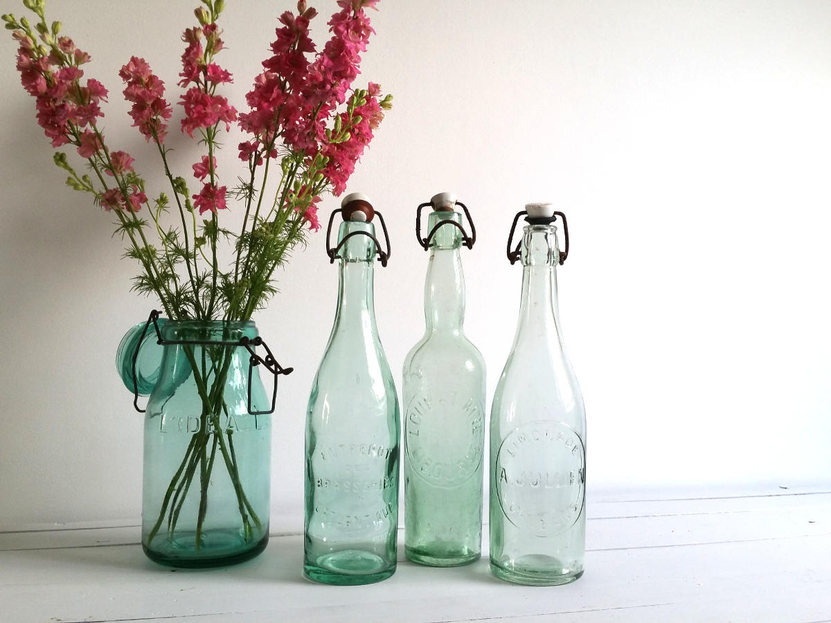 French Vintage Glass Bottle Vintage Glass Bottles Farmhouse