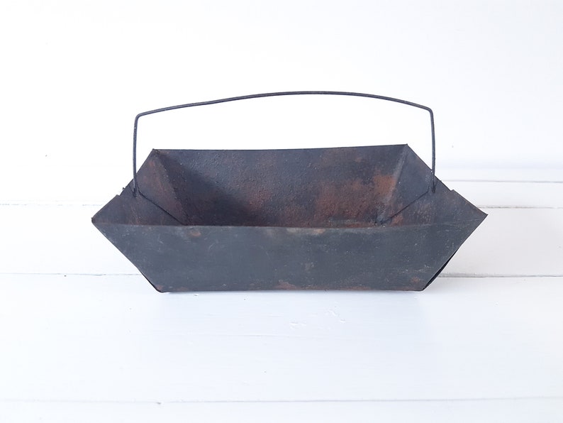 Industrial Metal Storage Basket With Handle Folded Metal Etsy