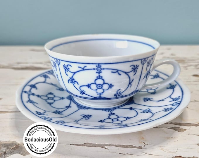 Vintage Winterling teacup and saucer in Saxon Blue porcelain