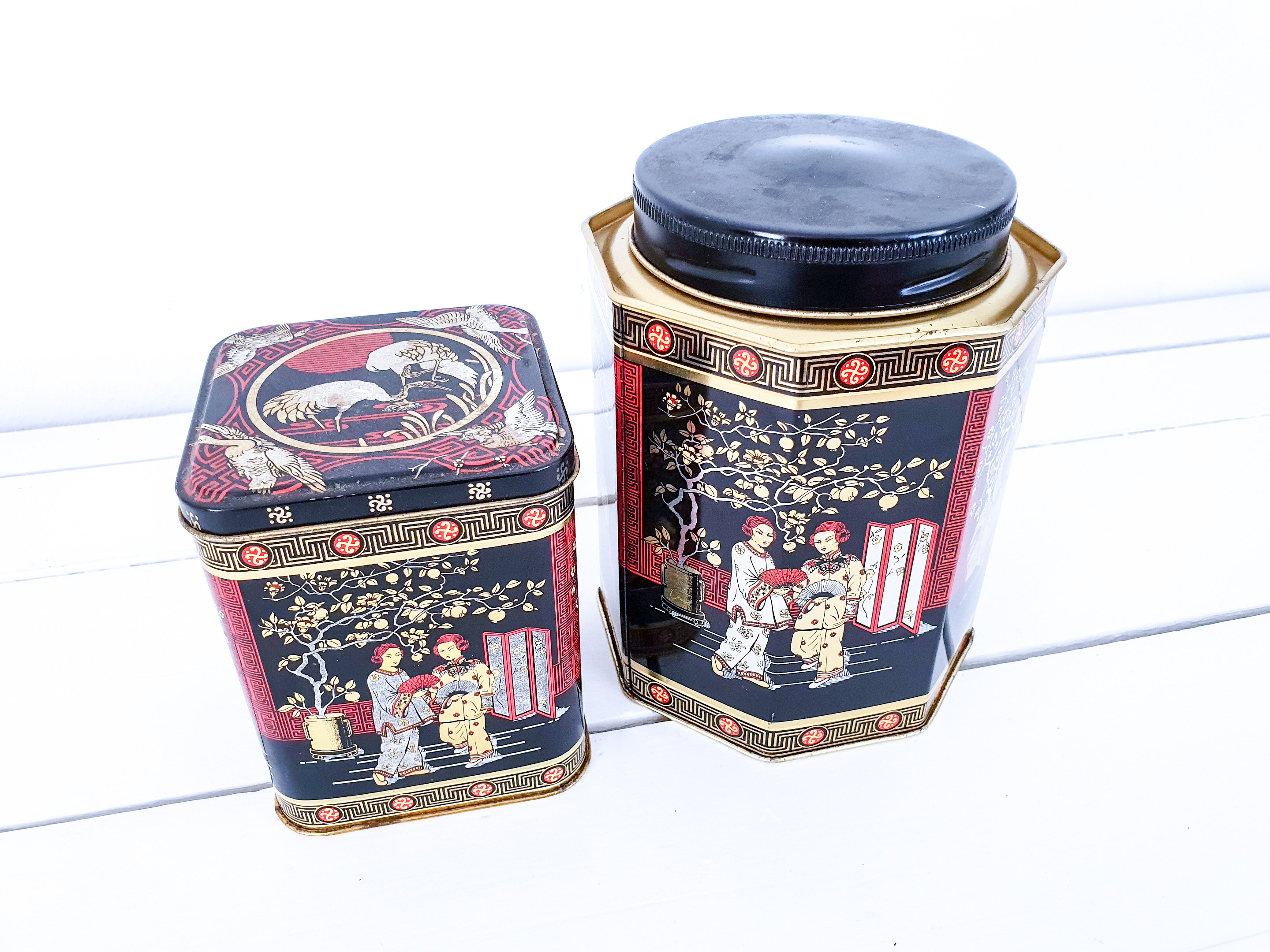 Old Chinese Tea Canister Chinese Tea Tin Tea Tins Vintage
