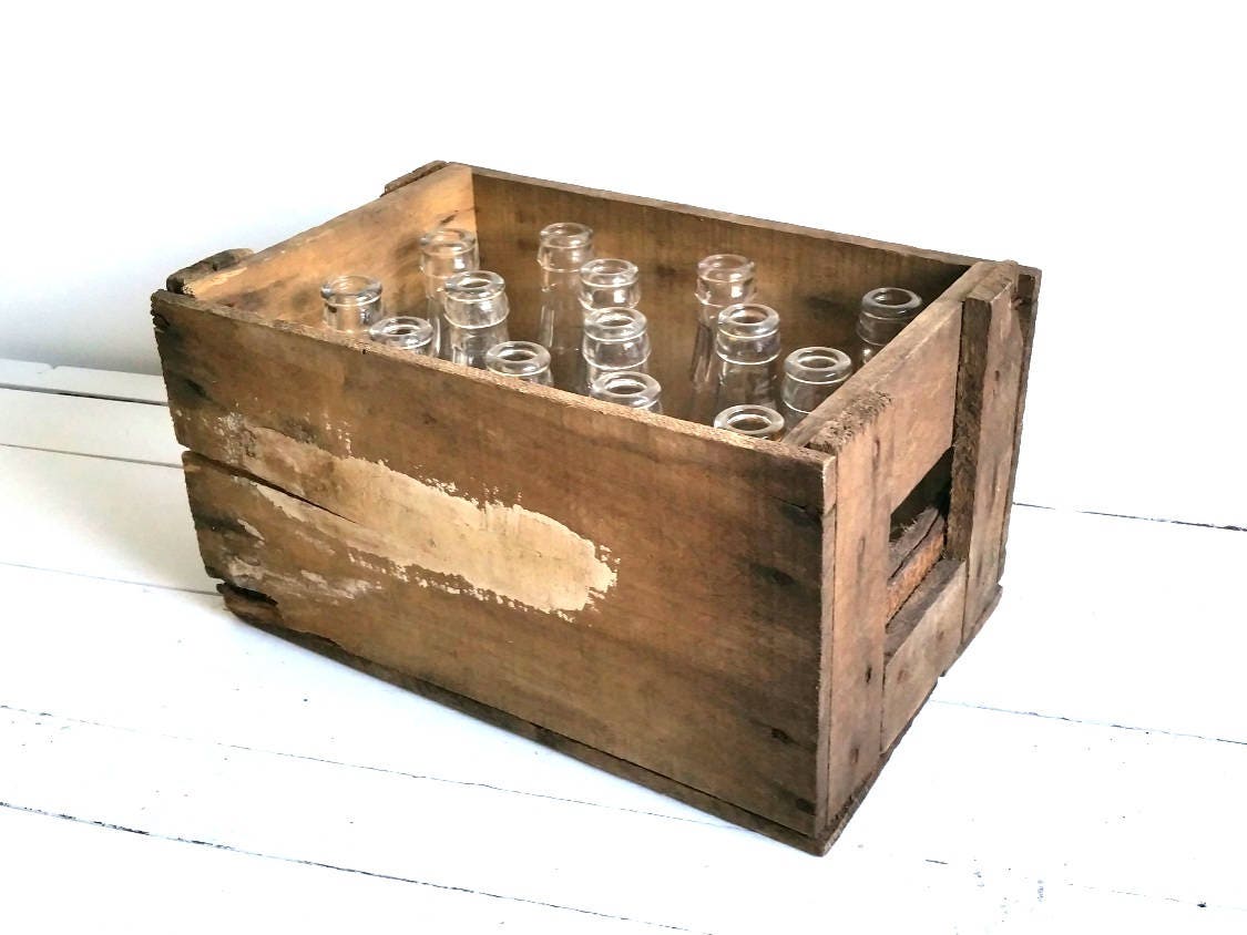 Old Wood Crate With Lemonade Bottles Wooden Bottle Crate