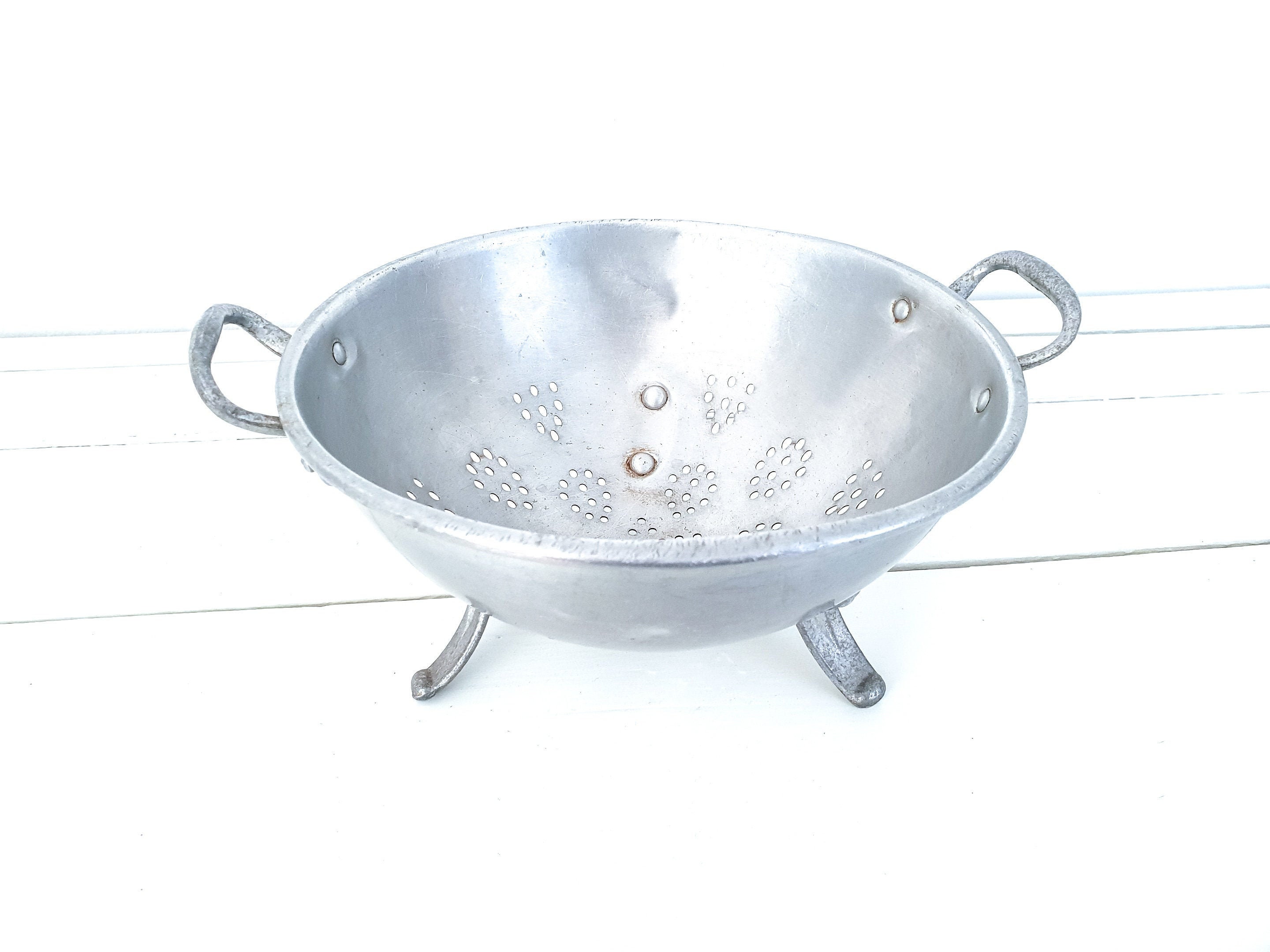Vintage Farmhouse Aluminum Colander