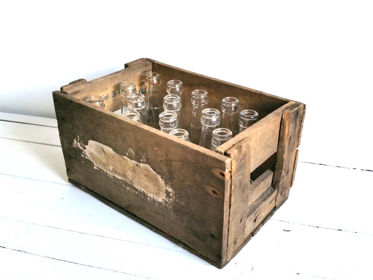 Old Wood Crate With Lemonade Bottles Wooden Bottle Crate