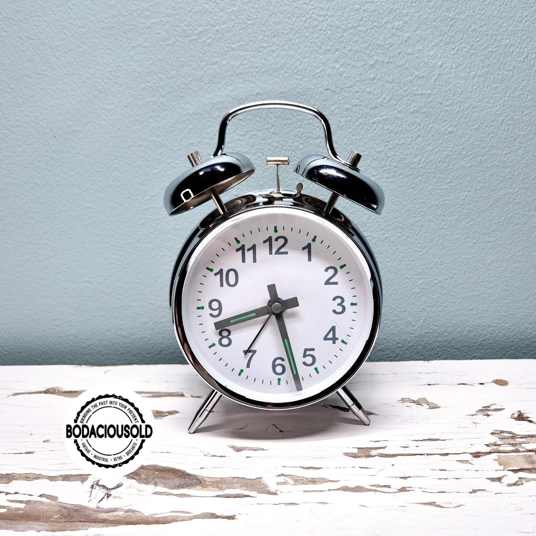 Vintage Twin Bell Alarm Clock | Retro Metal Clock | Nostalgic ...