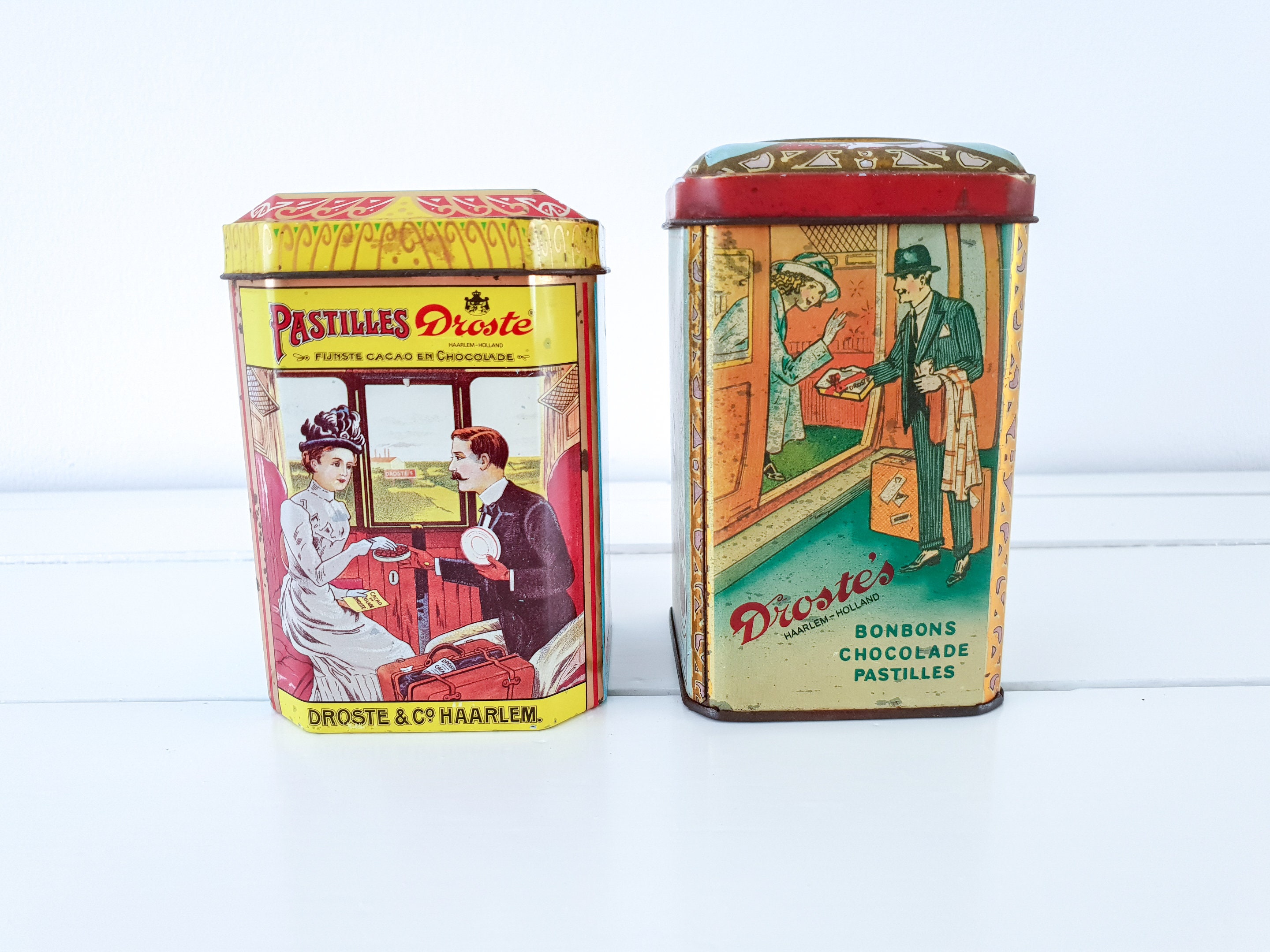 paniek postkantoor Dek de tafel Old tin can Droste Cocoa • vintage canister nurse • storage tin • Dutch  vintage tin box • old collectible tins • gift for nurse #2