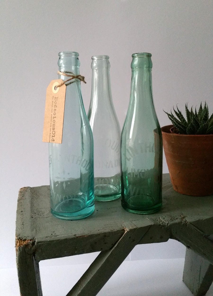 Old glass lemonade bottles
