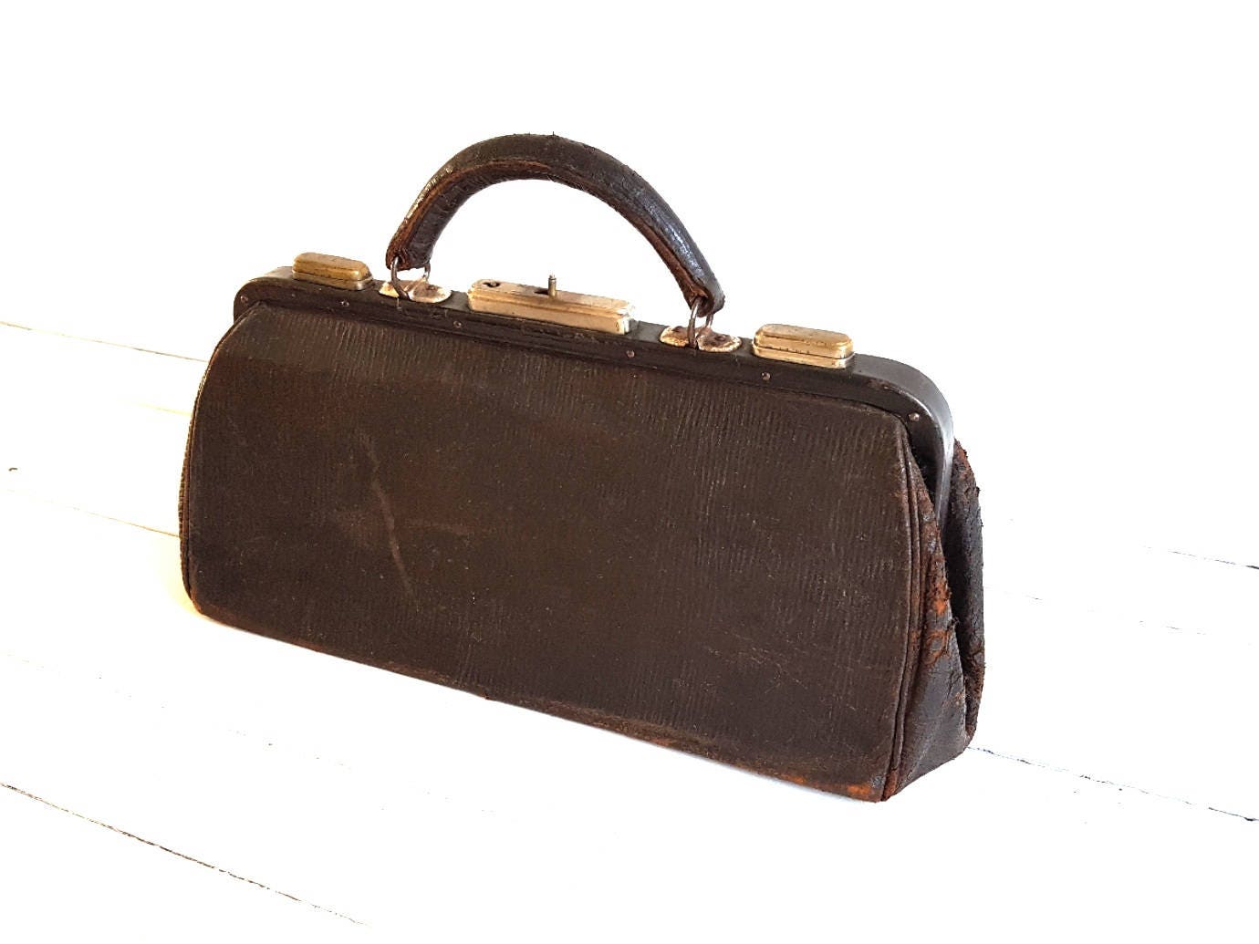Antique B.T.M. Co. Leather Briefcase Lawyer Doctor's Medical Carry On -  Ruby Lane