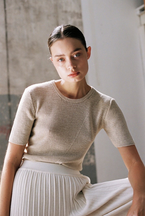 Women's Knit Short Sleeve Top Business 