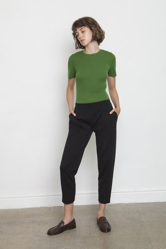 Green Knitted Sweater Egyptian Cotton 