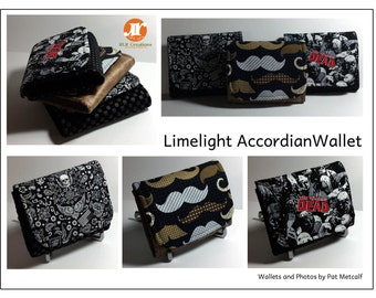 Limelight Accordion Wallet with an ID Pocket PDF Sewing Pattern. Wallet- RLR Creations